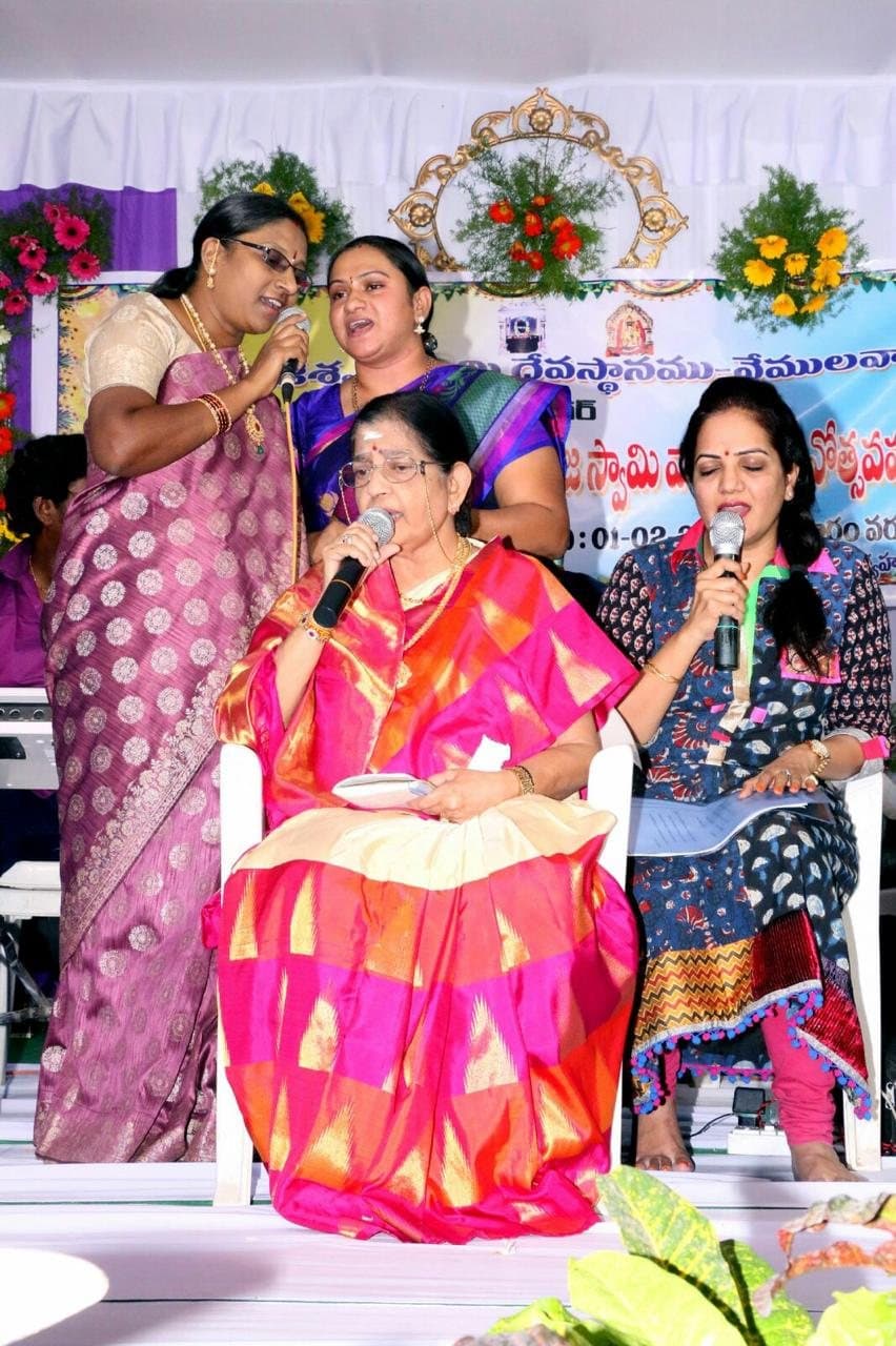Singing at a celebration