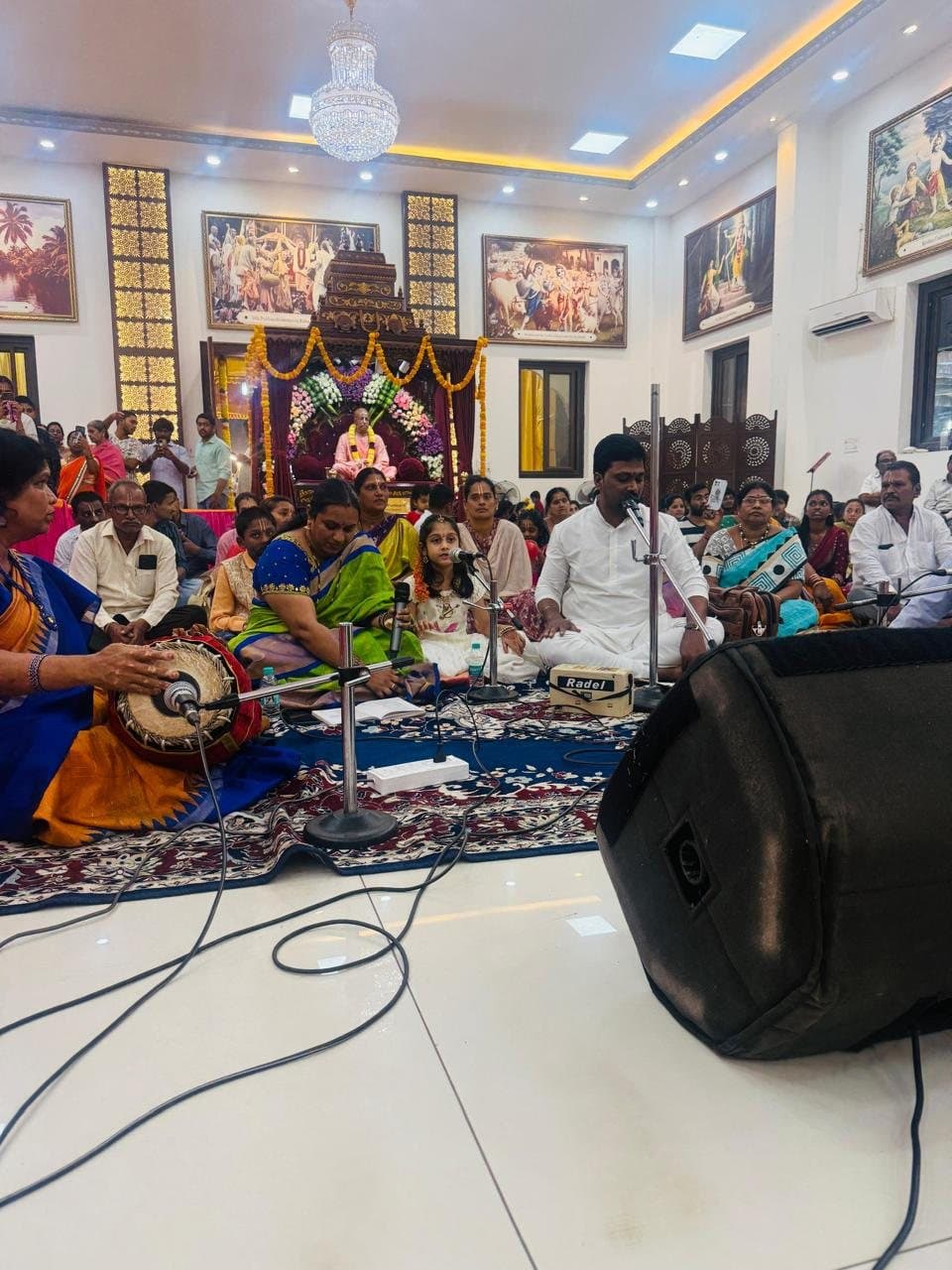 Devotional program in the temple hall