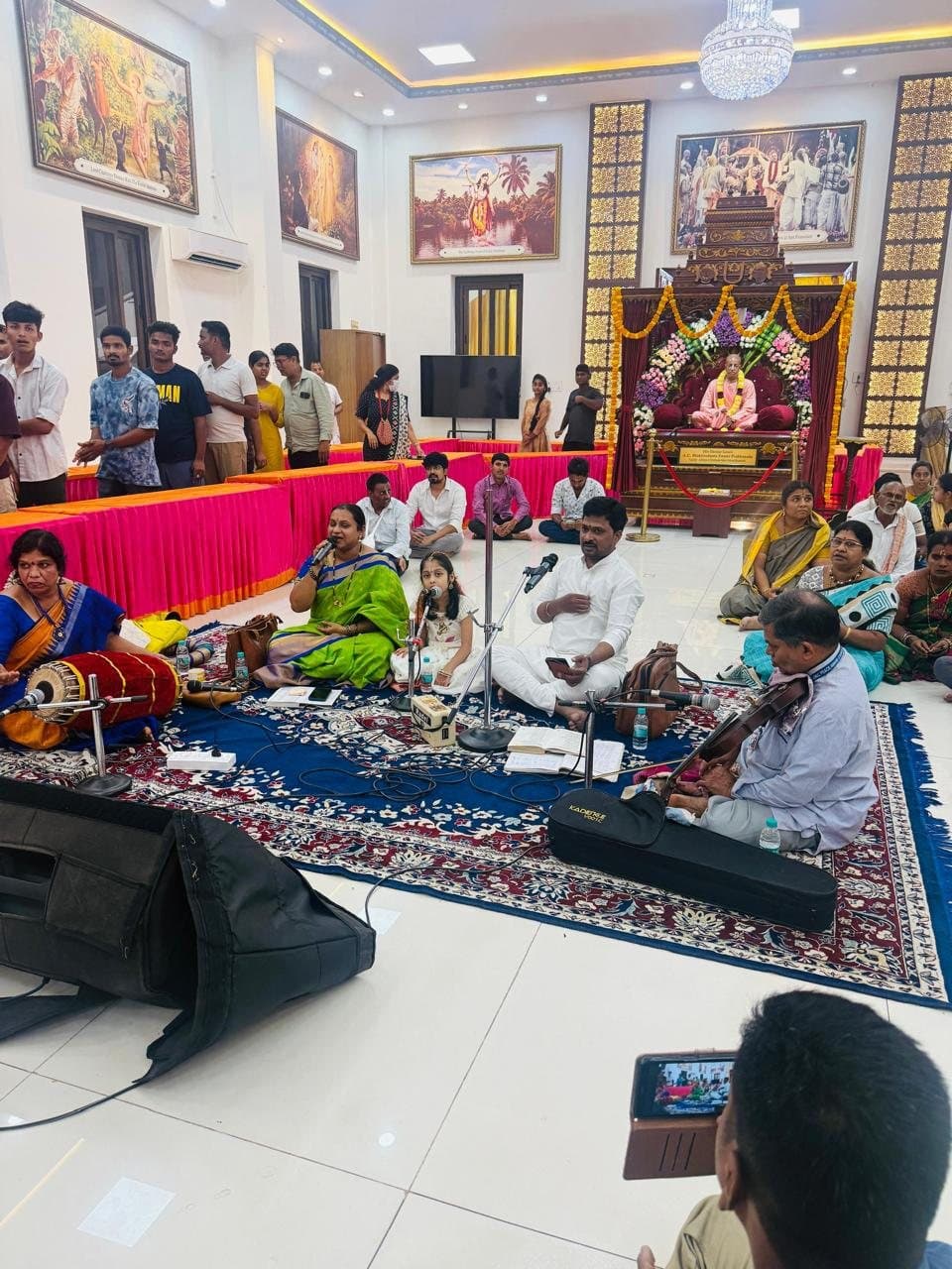 Temple hall gathering